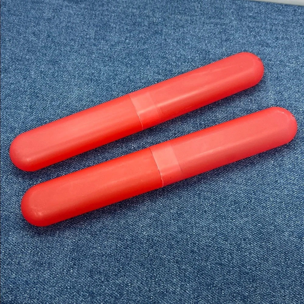 Toothbrush Travel Plastic Case Portable Tube Protector Holder Lot of 2 NWOT